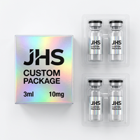 Boîtes d'emballage de peptides en gros avec logo personnalisé, 2ml, 3ml, 5ml, 7ml, 10ml, en argent et or, avec étui pliant imprimé pour flacons