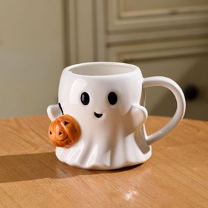 Caneca de Cerâmica Criativa de Halloween com Abóbora, Fantasma e Elfo Engraçado – Presente Divertido para Decoração de Festas em Casa - Product Image 1