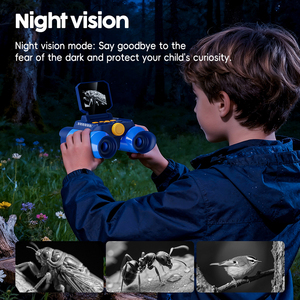 Jumelles pour enfants, <span class=keywords><strong>vision</strong></span> nocturne, 25 m, télescope numérique HD 1080P, écran IPS de 2,4 pouces, zoom 10x, 48 MP, cadeau d'anniversaire STEM, jouet avec jeux - Product Image 4