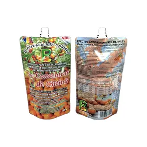 Custom Printed 500ml Plastic Stand-Up Bag with Spout for Yogurt or Promotion Use