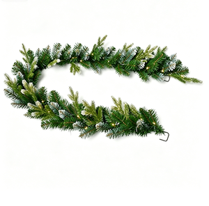 <span class=keywords><strong>Guirlande</strong></span> de Noël avec lumières LED, aiguilles de pin floquées, verdure artificielle pour cheminée, escalier, décoration de fêtes, durable et réutilisable - Product Image 2