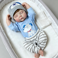 Reborn-Babypuppe, 17 Zoll, weiche Vinyl-Begleitpuppe für Kinder, Geburtstagsgeschenk, waschbare, wechselbare Kleidung, handbemalte Mädchenpuppe