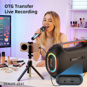ลำโพงคาราโอเกะ ZEALOT ZE41M 250W <span class=keywords><strong>พ</strong></span>ร้อมไมโครโฟนไร้สาย 2 ตัว, ลำโพงพกพาพร้อมไฟ RGB สำหรับงานสังสรรค์, ควบคุมผ่าน<span class=keywords><strong>แอ</strong></span>ป - Product Image 5