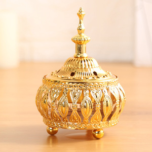Vendita calda Arabic <span class=keywords><strong>oro</strong></span> antico bruciatore di incenso di migliore qualità portatile personalizzato Eid incenso all'ingrosso diffusore di incenso e aromaterapia - Product Image 1