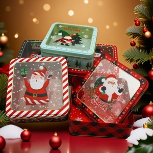 Hộp đựng bánh quy Giáng sinh có in hình ông già Noel, hộp kim loại 2 lớp kín khí để đựng bánh nướng quà tặng dịp lễ - Product Image 2