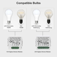 Le module de commutateur de gradateurs intelligents Tuya ZigBee WiFi prend en charge les lumières LED de contrôle à 2 voies interrupteur à intensité variable fonctionne avec Alexa Google Home