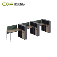 Bureau de travail modulaire pour ordinateur 3 places avec montage facile, design moderne, mobilier de bureau