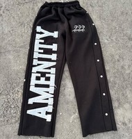 Pantalon 2 pièces de luxe brodé en détresse et haut survêtements à fermeture éclair complète pour hommes survêtement tricoté ensemble de pantalons longs d'hiver pour hommes