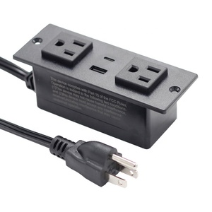 ETL Aprobado EE. UU. Muebles <span class=keywords><strong>de</strong></span> mesa Empotrable Montado Enchufes Tira 2 Sofás Enchufes con puertos USB - Product Image 6