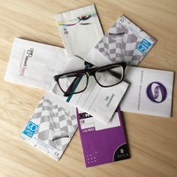 Enveloppe pour lentilles de style classique recyclable, fabricant d'emballages pour lentilles optiques, sac en papier personnalisé pour lentilles de lunettes, auto-adhésif