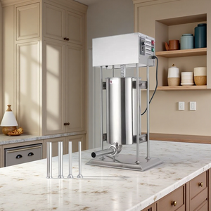 Efficiente Insaccatrice in Acciaio Inox Antiruggine per Produzione Casalinga di Salsicce e Piccoli Negozi con 4 Ugelli di Riempimento - Product Image 1