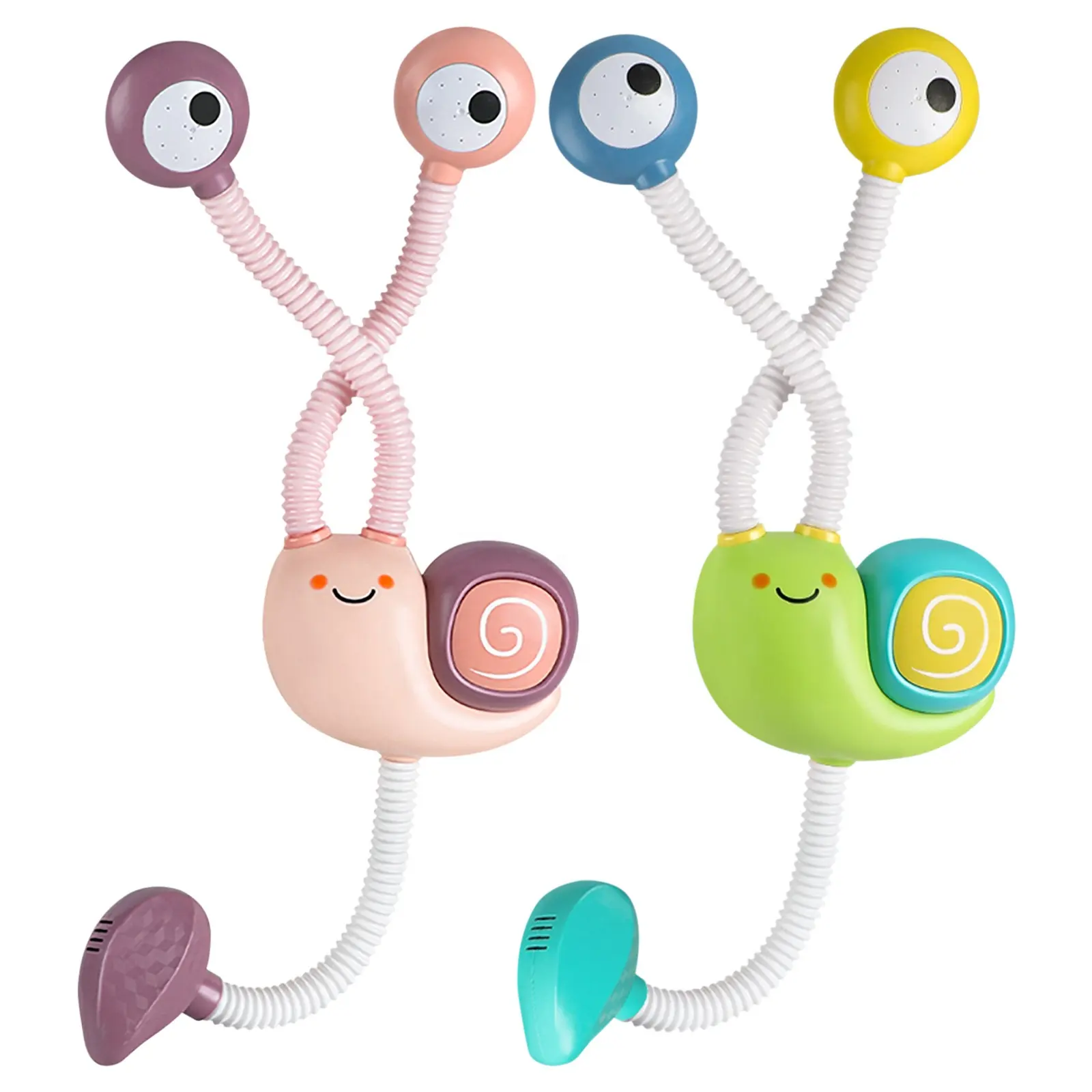 Douche de bain pour bébé, bec de pompe à eau d'escargot de dessin animé, robinet de baignoire pour bébé, jouets de bain, double arroseur d'eau pour enfants