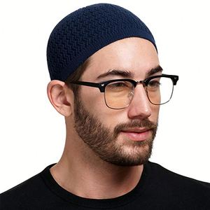 Gorro Kufi Tejido a la Moda, Gorro Islámico Árabe de Ganchillo, Gorro de Oración de Estilo Neutral - Product Image 5
