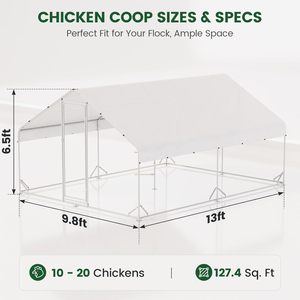 Grande cage à volailles en <span class=keywords><strong>acier</strong></span> maillé, étanche, pour poulets et lapins, nouvelle cage pour usage domestique ou agricole avec éclairage - Product Image 3