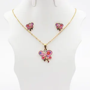 Fashion jewellery for women top quality dubai gold cartoon necklace earring set
