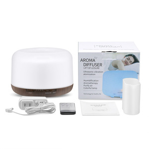 Máquina de aceite esencial de aromaterapia de grano de madera de 500ml, difusor de Aroma ultrasónico para el hogar, difusor de humidificador de aire eléctrico con luz - Product Image 6