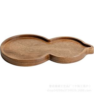 Walnut Wood Gourd <b>Tea</b> <b>Tray</b> With Fruit Plate Household Dry Brewing Table Heat Resistant - Product Image 5