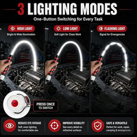 Lampe torche LED flexible 800 lumens rechargeable pour réparation automobile et inspection dans les espaces étroits