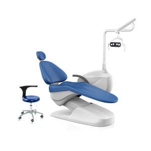 Fauteuil dentaire Hori R5 bleu électrique avec crachoir intégré pour traitement médical - Product Image 1