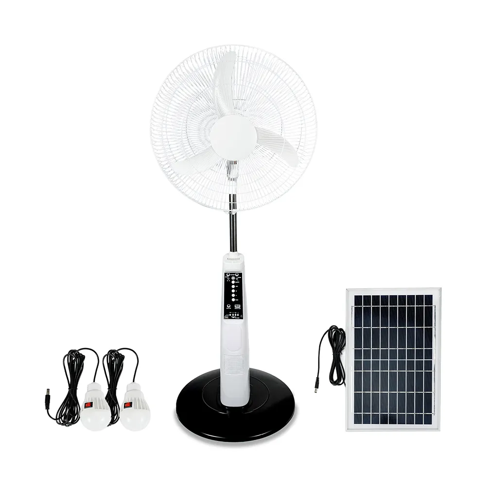 モダンな家庭用屋外スタンド扇風機16インチ18インチソーラーパネル付きソーラースタンディングファン