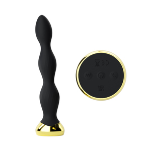 Plug Anale con Perline, Vibratore E-Stim a 10 Modalità, Telecomando Ricaricabile Impermeabile, Giocattolo Sessuale Unisex per Donne e Uomini - Product Image 1