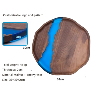 Nouvelle Planche à Découper en Bois d'Acacia et Résine, <span class=keywords><strong>Plateau</strong></span> de Service pour Steak, Planche à Fromage en Époxy pour Usage Domestique, Idéal comme Cadeau - Product Image 5