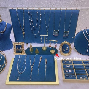 Estante de exhibición de terciopelo, soporte de escritorio, anillo de maniquí, pendiente, joyería, collar, bandeja de exhibición, soporte de exhibición para tienda de joyeros - Product Image 5