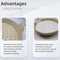 Panier vapeur en silicone de qualité alimentaire |   Poignées doubles résistantes à la chaleur, aérations vapeur, pieds de support surélevés |   Compatible avec le micro-ondes