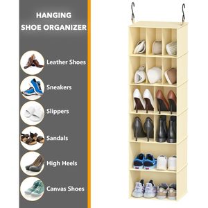 Hanging Closet Organizer 24 Compartments Non Woven Fabric <b>Shoe</b> <b>Storage</b> For Bedroom Wardrobe With Dividers Hook Type - Product Image 6