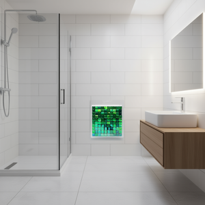 Azulejos de cerámica para pared 300 x 300 mm, brillantes, color verde, para baño interior, diseño contemporáneo - Product Image 2