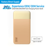 Cargador Portátil Personalizado de Gran Capacidad 35W 45W 65W 10000mAh 20000mAh, Carga Rápida para Teléfono Móvil, Power Bank Pequeño y Portátil