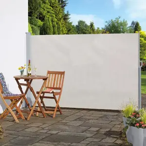 Toldo lateral de aluminio a prueba de óxido, parasol para Patio, divisor de valla de privacidad de poliéster, pantalla de viento de Metal para exteriores