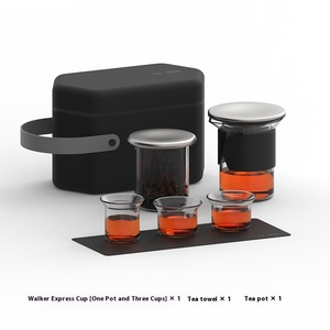 Originale nuovo da viaggio Set da tè portatile tazza veloce una pentola due tazze all'aperto tè Kung Fu stile classico teiera in vetro Set per caffè - Product Image 6