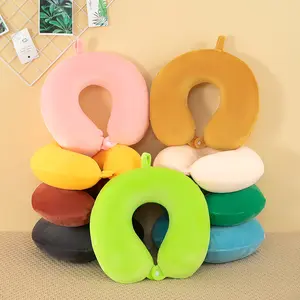 Hot Sale Button Style U Shape Slow Rebound Pillow Folding Travel Comfortable Space Memory Neck Pillows