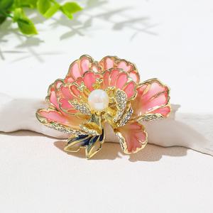 Broche de Flor de Peonía Rosa de Alta Gama para Mujer, Exquisito, Clásico y Elegante, Estilo Cheongsam, Nuevo Estilo Chino, Insignia de la Dinastía Han - Product Image 2