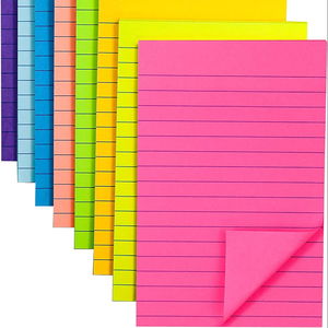 Blocchetti Adesivi a Righe <span class=keywords><strong>in</strong></span> 8 Colori, Note Autoadesive 4x6 Pollici, Grandi Foglietti Adesivi Colorati, 40 Fogli - Product Image 1