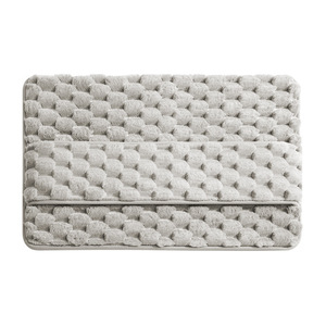 Alfombra de baño rectangular de fibra de poliéster absorbente antideslizante para inodoro y ducha, diseño minimalista - Product Image 1