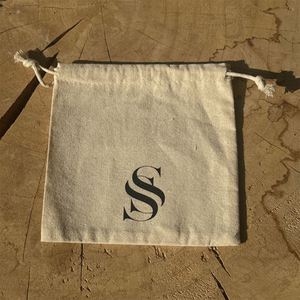 Recyclable Organic Cotton Biodegradable <b>Drawstring</b> <b>Pouch</b> Screen Printing Security Feature Handbag Dust Bag Customized Stickers - Product Image 1