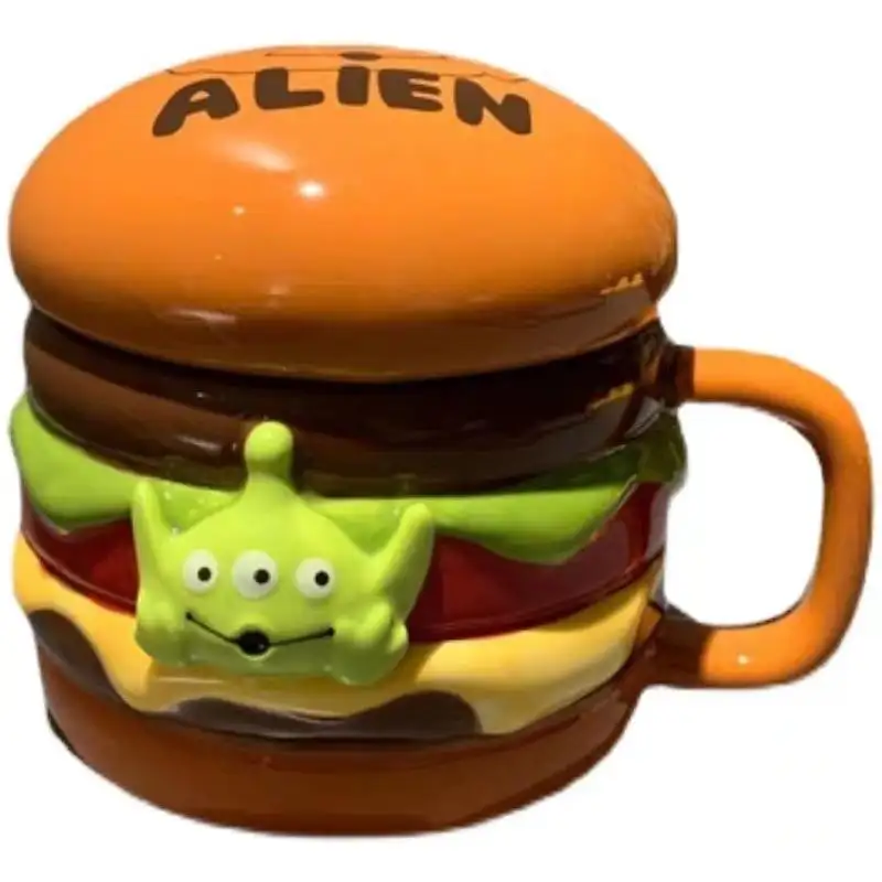 Esportazione cartone animato ceramica Anime tre occhi Burger tazza 3D caffè acqua tazza di ceramica tazza coperchio tazza