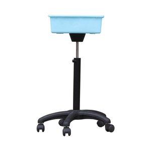 Peckt Mobile Ball Collector Cart Lake Blue Plastic Metal Frame Four-<b>Wheel</b> <b>Table</b> Tennis Badminton Tennis Use - Product Image 1