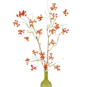 Branche de baies artificielles Zen Holly simulées, 107 cm, en plastique et mousse, ornements décoratifs pour la maison et les fêtes - Product Image 5