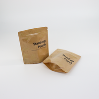 Sachets en papier kraft personnalisés imprimés en gros, refermables avec fermeture éclair, de qualité alimentaire, pour café, thé, collations et noix