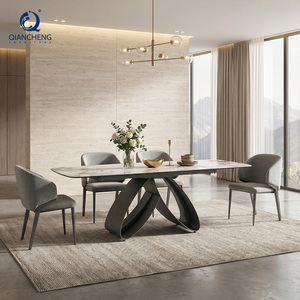Mesa de Comedor Extensible Plegable de Cerámica para 12 Personas, Muebles Personalizados que Ahorran Espacio, Juego de Mesa y Sillas Plegables - Product Image 1