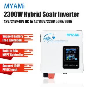 สินค้ามาใหม่ myami หน้าจอ LCD แบบคู่4000W 3300W 2300W 1300W อินเวอร์เตอร์พลังงานแสงอาทิตย์ไฮบริดแบบในตัวเดียว12V/24V/48V พร้อม30A/60A/100A MPPT - Product Image 3