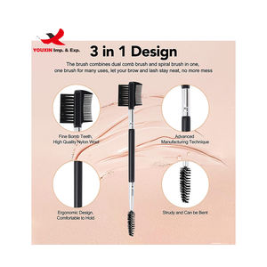 Outil de maquillage double brosse à prix réduit pour approvisionnement mixte, avec 3 brosses à spoolie différentes, pour le façonnage des sourcils et des cils, et peigne à cils - Product Image 6