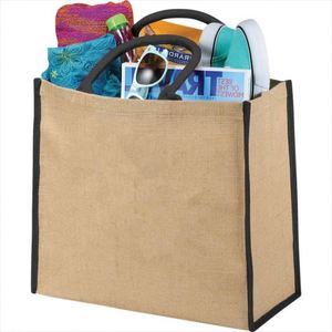 Sacs fourre-tout réutilisables populaires 2023 en jute et toile pour femmes, personnalisables en gros pour la plage, le shopping et les voyages - Product Image 3