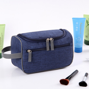 Trousse de toilette, trousse à maquillage, bleue, rectangulaire, portable, sac de rangement cosmétique de voyage - Product Image 5