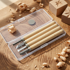 Ensemble de couteaux à sculpter le bois de qualité industrielle, bricolage, ciseaux à sculpter le bois avec manche - Product Image 1