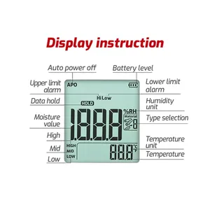 TA661A Numérique LCD Bois Humidimètre Hygromètre Testeur pour Bois Humidité Arbre Densité Détecteur 0 ~ 548% RH - Product Image 4