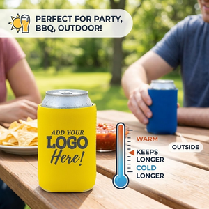 Manchon isotherme pliable en néoprène pour canette de bière avec logo personnalisé, 330 ml (12 oz), antidérapant, pour fêtes et barbecues - Product Image 6